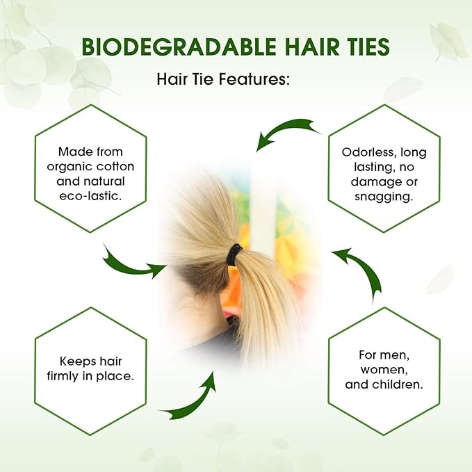 Hair Ties, 100% Organic & Biodegradable Terra Ties